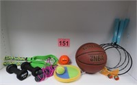 Outdoor Play Lot - Dumbells, Rackets & More