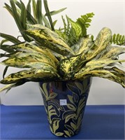 Floral Pot with Faux Plants