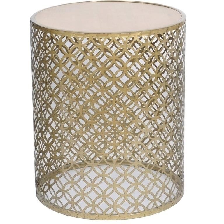 New Geometric Indoor or Outdoor Accent Table Gold