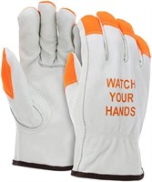 ATERET Hi Vis Durable Cowhigh Leather Work Gloves