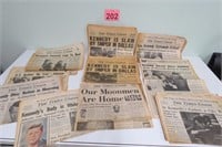 Historical Newspapers - Kennedy's & Moon Landing