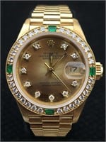 18k Gold Rolex Ladies Presidental 69078w  26mm