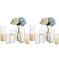 New 10PCS Assorted Clear Glass Cylinder Vases