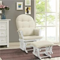 New Angel Line Windsor Glider and Ottoman, White