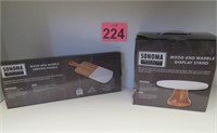 New Sonoma Marble Display Stand & Serving Paddle