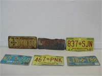 Six License Plates