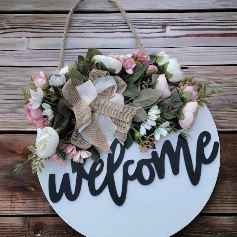 New Welcome Sign Front Door Decoration, Farmhouse