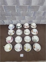 16 Assorted tea cup and sauser sets
