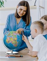 $112 Waldauge Illuminated World Globe with Stand