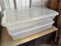 Pair of Thin Under Bed Storage Containers