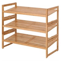 New Bamboo 3 Tier Shoe Rack for 9 Pairs Shoes