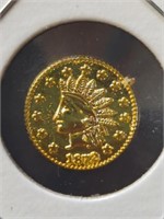 1872 one half California gold token