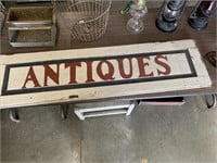 LARGE WOODEN ANTIQUES SIGN