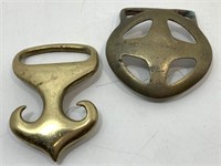 2 Vintage Brass belt buckles.