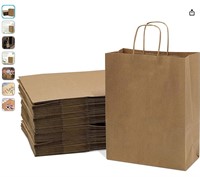 Brown Gift Bags with Handles - 10x5x13 Inch