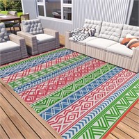 $79 Outdoor Rug Carpet Waterproof 6x9 ft Colorful