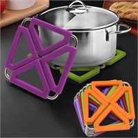 New Set of 4 Silicone Trivet Mat Expandable Hot