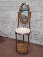Antique floor standing basin stand/mirror