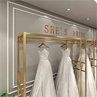 Rod Gold Garment Rack, Wedding Dress Retail