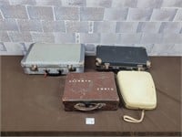 Vintage suit cases and hair drying suitace kit