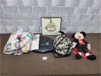 Disney record, back pack, plush toy, blanket, etc