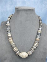 Natural Stone Disk Necklace