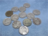Thirteen 1930's - 1960's Nickels No Silver Content
