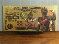 24k gold-plated anime Ultraman Bank note