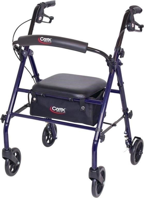 $158 Carex Steel Rollator Walker with Seat and