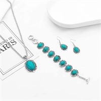 3pcs Women's Turquoise style jewelry Set