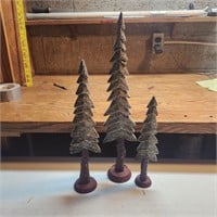3 PC WOODEN CHRISTMAS TREES