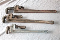 2 Ridgid 24" & Aluminum 18" Pipe Wrenches