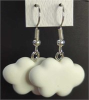 White cloud earrings