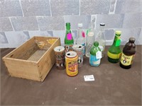 Antique beer cans and bottles