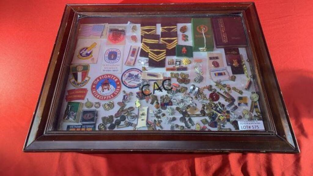 Display Case of Military Insignia