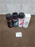 4 Men's AXE body spray mix lot