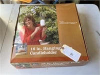NEW IN BOX 16'' HANGING HOOP CANDLE HOLDER