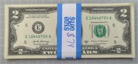 $74 consecutive serial number. Uncirculated $2