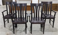 (4) Brown Maple Dining Chairs In Onyx