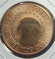 1 oz fine copper coin eagle