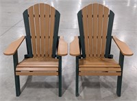 2 Pc Tan & Grey Poly Patio Chair Set