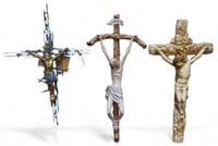 Lot of 3 Wall Sculptures- Jesus on the Cross.