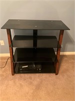 Wood and Glass tiered tv stand