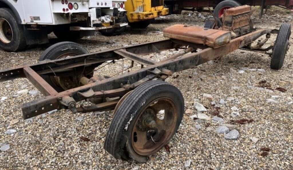 Vintage Metal Rolling Truck Chassis w/ Motor