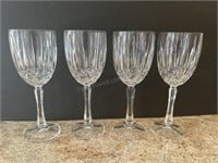 4 Crystal Wine Water Goblets