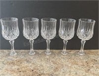 5 Crystal Cordial Glassds 4-1/2”