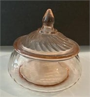 Pink Glass Candy Dish 6” R