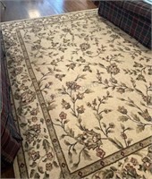 Area Rug Warm Cream Floral Polypropylene 7’6” x