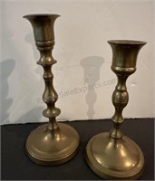 Pair of SOLID BRASS CANDLE HOLDERS 7-1/4” and