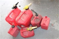 6 Various Size Plastic Gas Cans